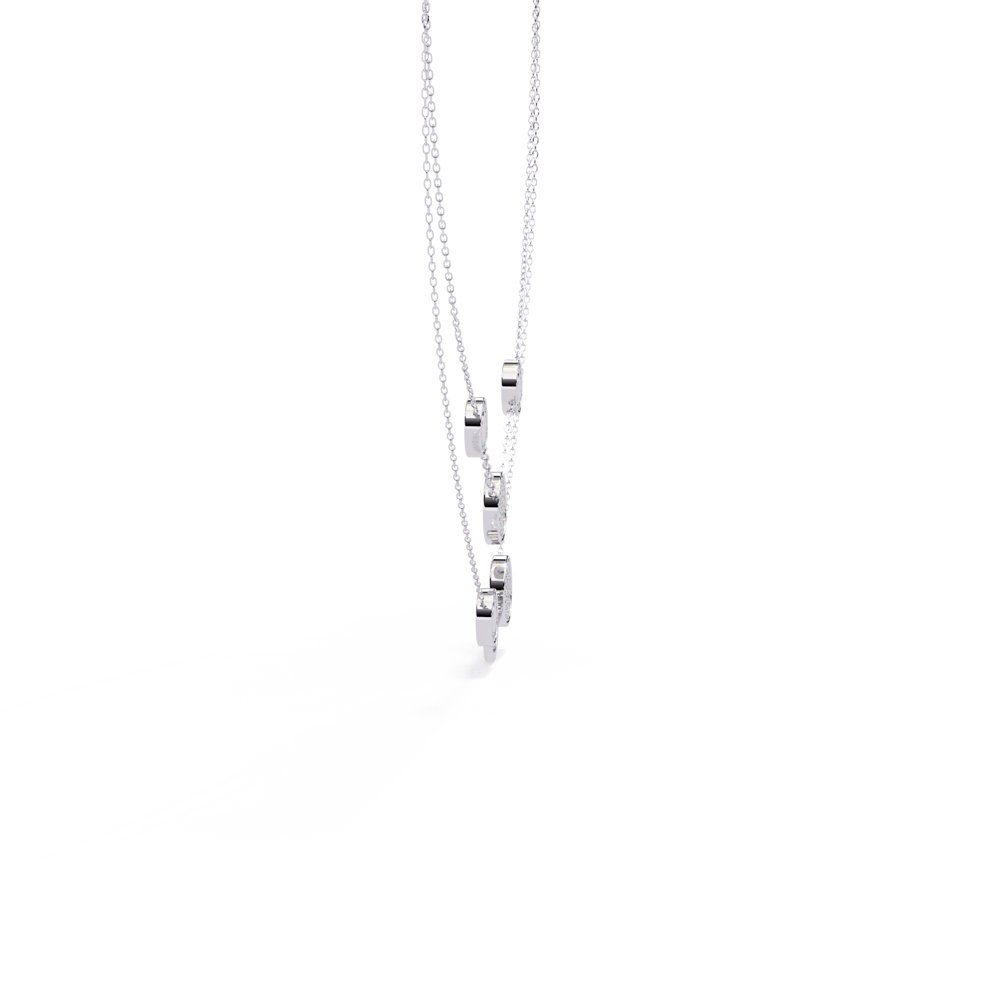 Solitairekart 0.44ct Layered Circle Natural Diamond Necklace-HI Color, VS-SI Clarity
